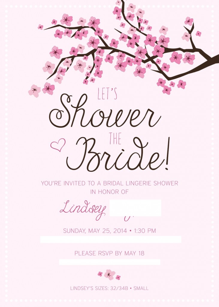 Cherry Blossom Shower Invitation