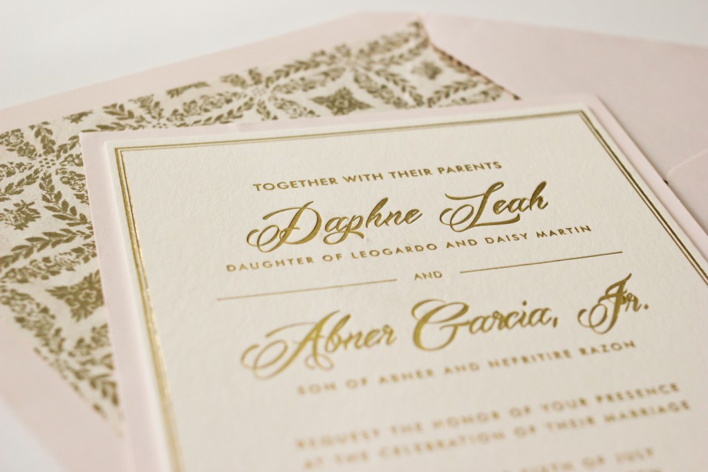 Blush & Gold Wedding Invitation Suite – Daphne & Jun