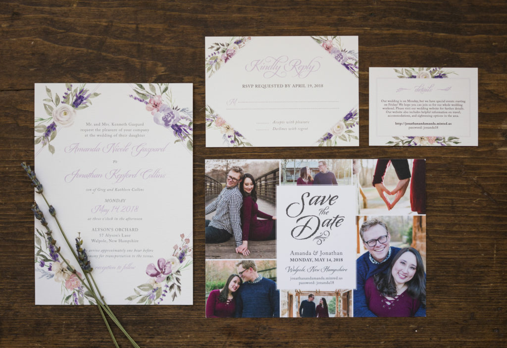 Amanda and Jonathan’s Wedding Stationery & Signage | Walpole, NH